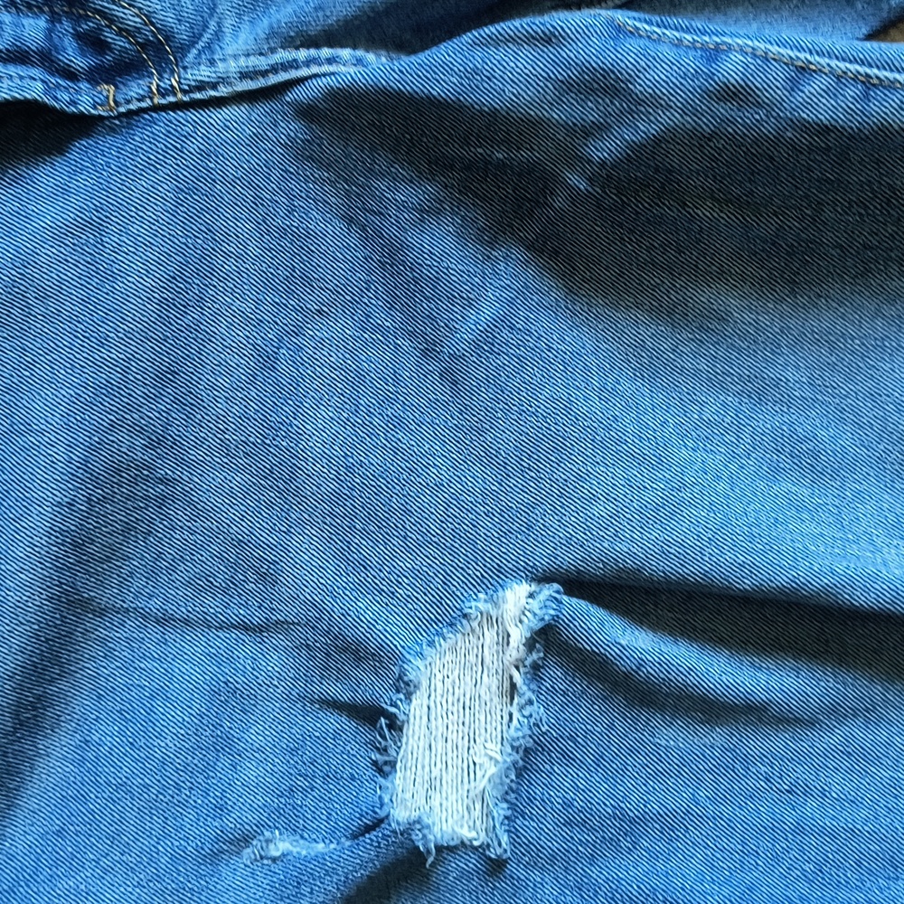 Old Navy High Rise O.G. Loose Straight Leg Distressed Light Wash Jeans Sz 10 Wom - Picture 5 of 14